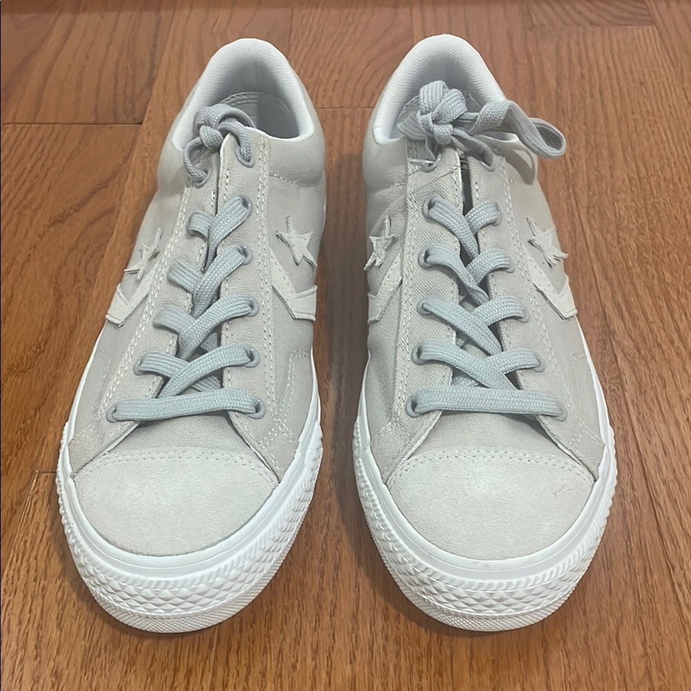 NEW - Converse One Star Gray Sneakers, Suede in the front